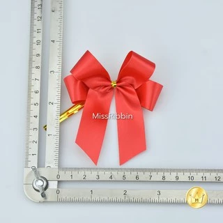 Missribbin[no.2401224](1ชิ้น) โบว์ติดปากถุงแพ็คเกจ 8*10ซม ทำจากริบบิ้นผ้า 21มม พร้อมส่ง