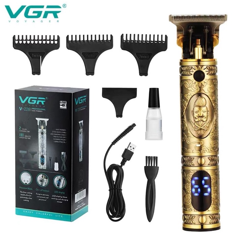 VGR V-228 เหล็ก Professional ไร้สาย Clipper ผม Clipper ชาร์จ VGR ผม Trimmer