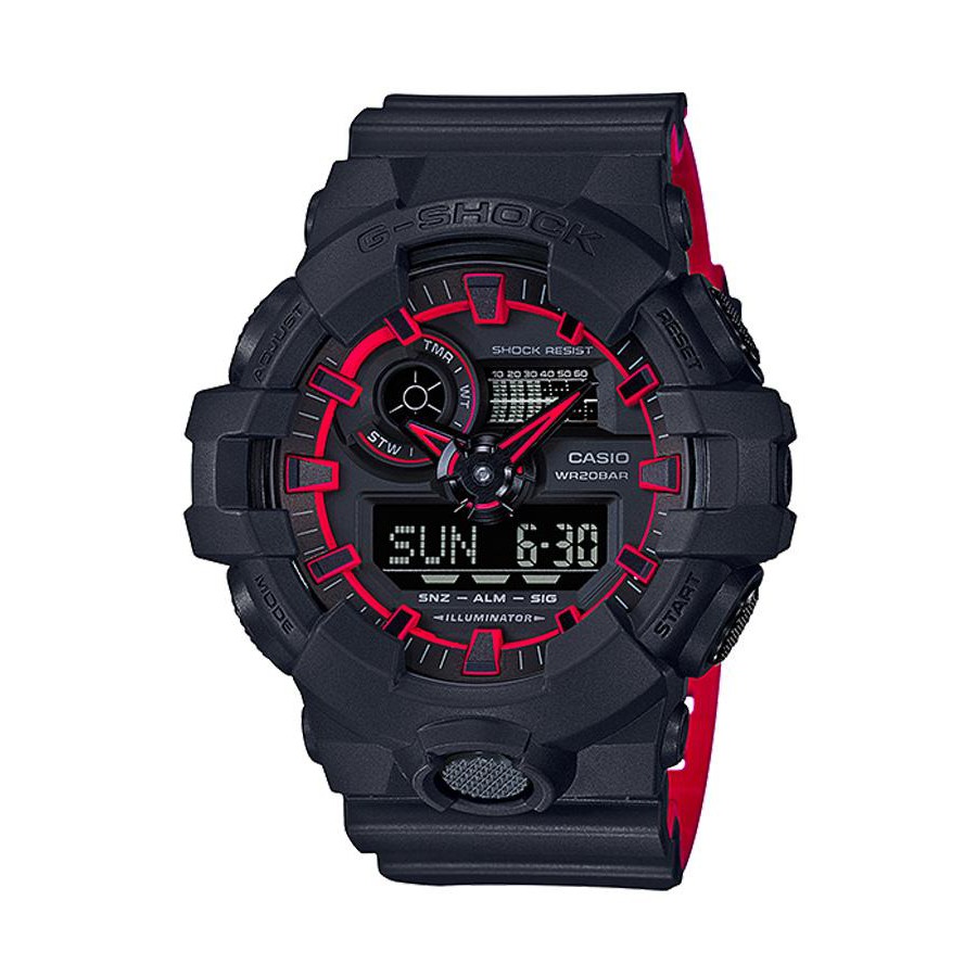 Casio G-Shock นาฬิกาข้อมือผู้ชาย สายเรซิ่น รุ่น GA-700SE,GA-700SE-1A4 - สีดำ