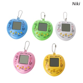 Niki LCD Virtual Digital Pet Handheld Electronic Game Machine With Keychain Heart Shape