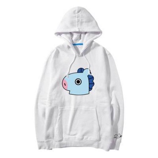 เสื้อกันหนาว มีฮู้ด ผ้าฝ้าย ลาย BT21 Mang เข้ากับทุกการแต่งกาย สําหรับผู้ชาย