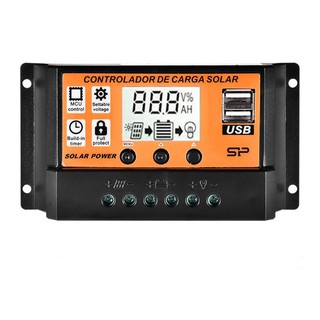 Auto LCD Screen Solar Charge Controller Dual USB Solar Panel Regulator