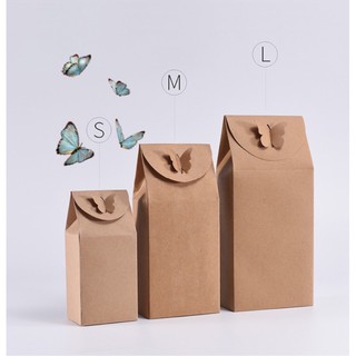 (พร้อมส่ง) (10/แพ็ค) กล่องกระดาษคร๊าฟ กล่องขนม กล่องของขวัญ กล่องคุกกี้