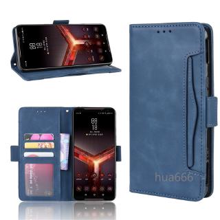 Asus ROG Phone II ZS660KL Case Asus ROG2 Wallet Skin Feel Leather Phone Cover Asus ROG Phone 2 with Separate Card Slot