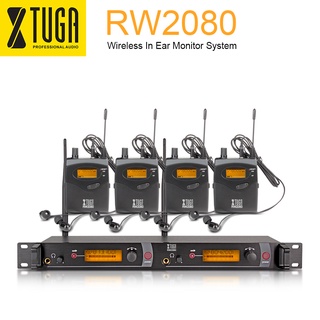 Xtuga RW2080 ระบบมอนิเตอร์อินเอียร์ไร้สาย 2 ช่อง 4 บอดี้แพ็ก พร้อมหูฟังอินเอียร์ SR2050