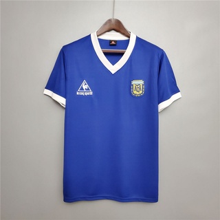 เสื้อกีฬาแขนสั้น ลายทีมชาติฟุตบอล Argentina 1986 S-XXL สไตล์เรโทร