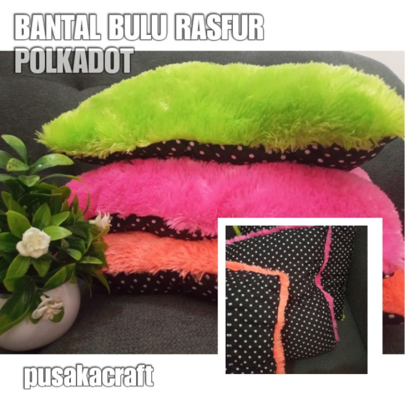 PLAIN POLKADOT RASFUR FUR PILLOW 40x40