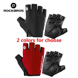 Local Delivery ROCKBROS Cycling Half Finger Gloves Breathable Shockproof Bicycle Gloves Mtb Sports Summer Unisex Gloves