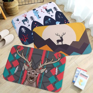 Nordic Elk Pattern Welcome Floor Mats Bathroom Mat Door Mat Anti-slip Mat