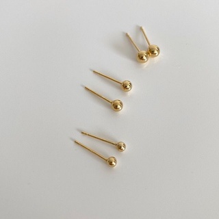 𝐋𝐀𝐃𝐘.𝐋𝐔𝐗𝐔𝐑𝐘 -18K Pin Ball Stud.[Silver925] ต่างหูเงินแท้ชุบทอง18K👑