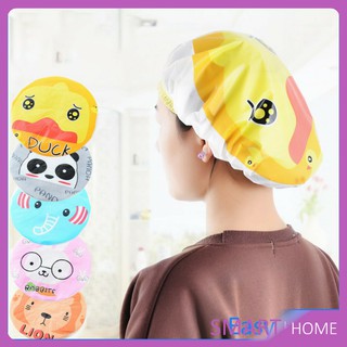 หมวกอาบน้ำอาบน้ำ พิมลายการ์ตูนน่ารัก โดนัทรัดผม  Shower Cap Kids