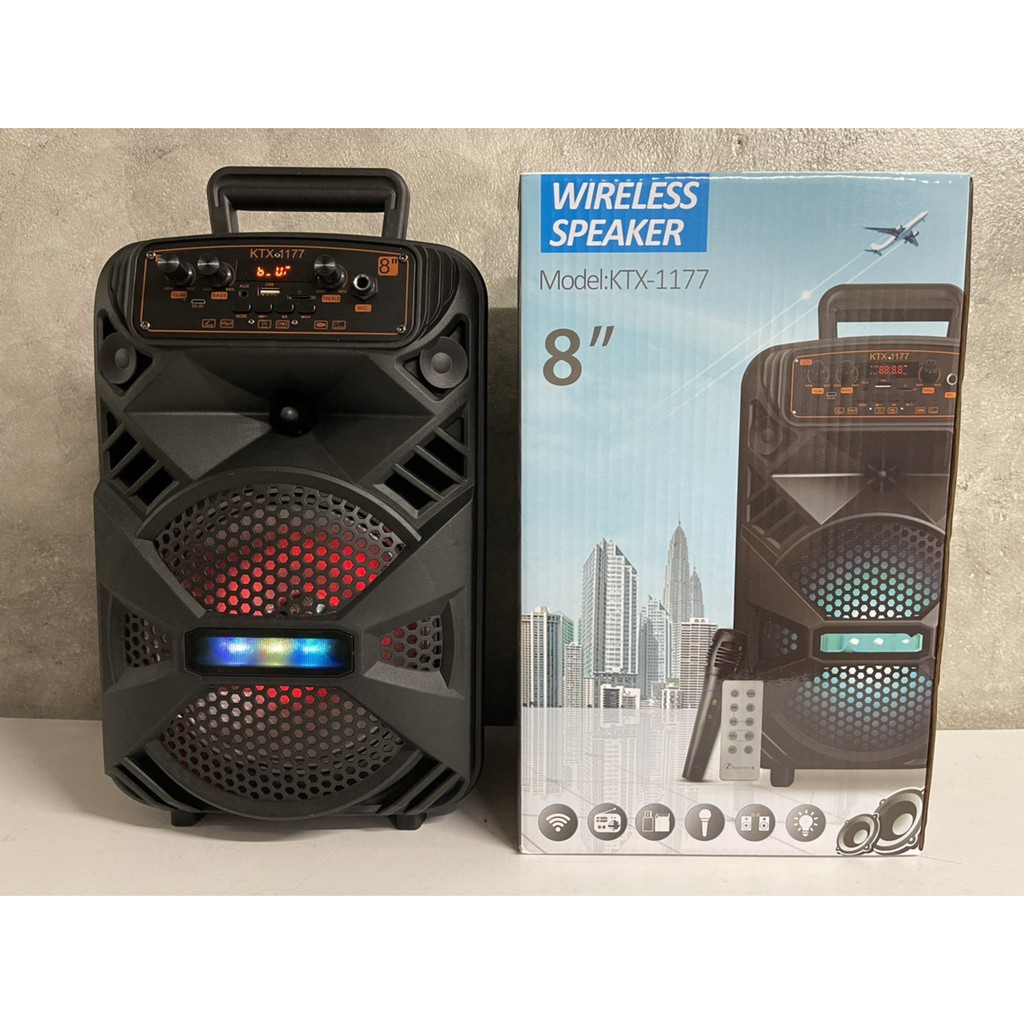 *ส่งรุ่นKTS-1175 แทน *KTX-1177// ปรับเบสได้! ลำโพงบลูทูธ KTX-1177ดอก8นิ้ว 20วัตต์ เสียงดังกระหึ่ม  ไมโครโฟน+รีโมท+