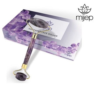 MIJEP Amethyst Face Roller - Stunning Premium Quality Natural Stone Facial Tool. (Jade roller altternative)