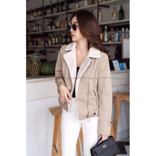 แจ็คเก็ตหนังแต่งขนด้านใน Brand : VSHOPBRAND Code : 9903