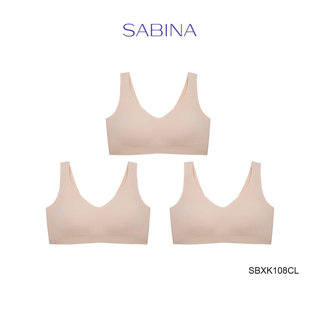 SABINA BRALESS เสื้อชั้นใน Seamless (Set 3 ชิ้น) (ไม่มีโครง) รุ่น Soft Collection รหัส SBXK108CL สีเนื้ออ่อน