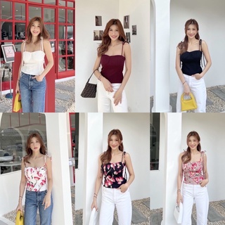 Flowerlie Crop มีทั้งลายดอกและสีล้วน ปรับสายได้ผูกได้ มีฟองน้ำด้านใน อยากใส่สวยแต่ไม่ใส่บราต้องมา อกยืด 30-38 #9051