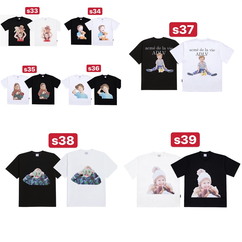 เสื้อยืดแขนสั้น ผ้าฝ้าย พิมพ์ลาย AD&V พลัสไซซ์ สําหรับผู้ชาย และผู้หญิง