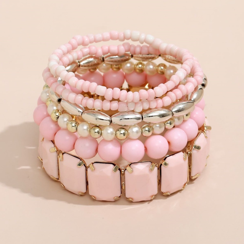 [ข้อเสนอพิเศษ] สร้อยข้อมือ ลูกปัดเพชร CCB สไตล์คลาสสิก เรโทร หลากสี 6 ชิ้น