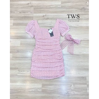 dress size M พร้อมโบว์น่ารักๆ มือ1ป้ายห้อย 690.- รวมส่ง