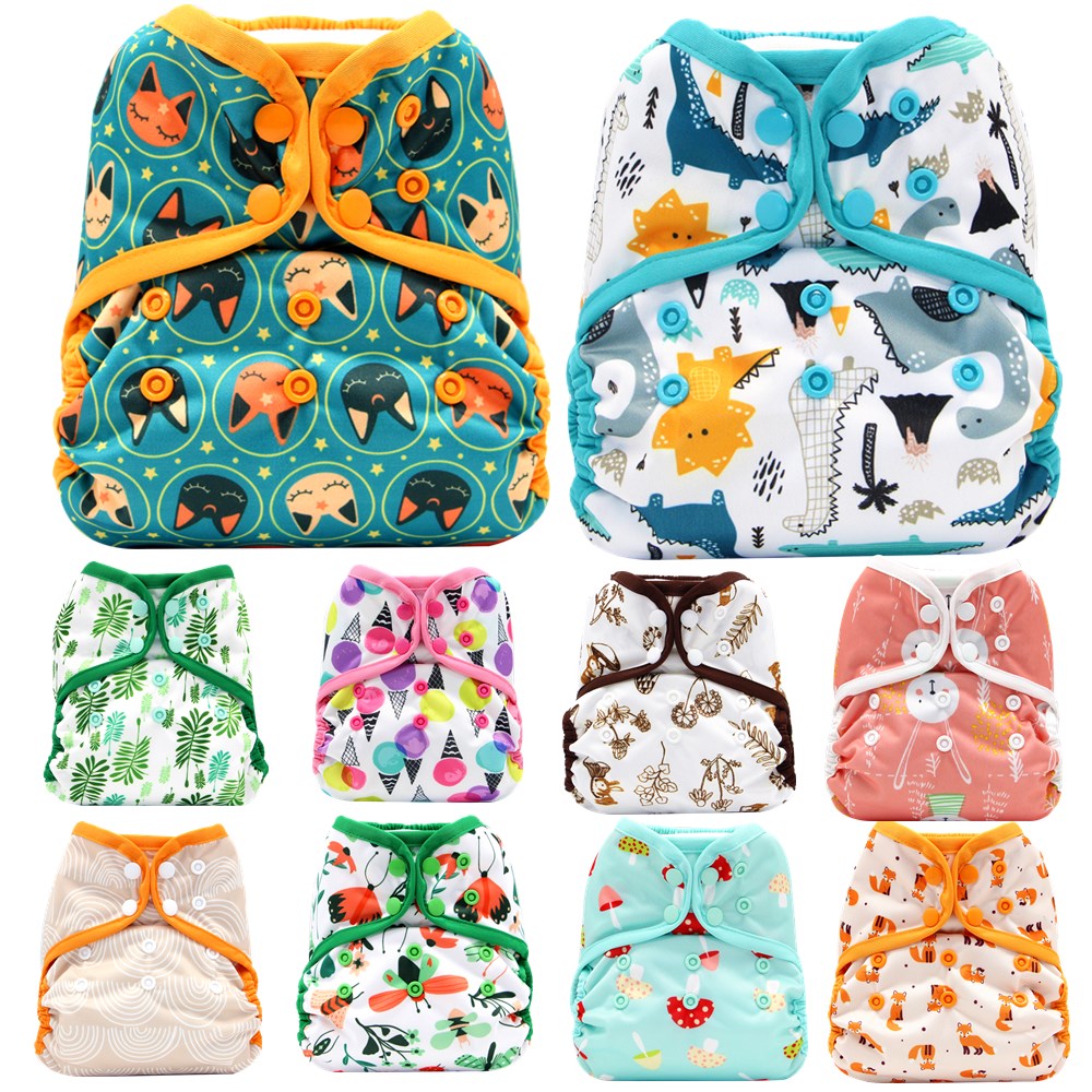 Asenapy One Size Diaper Cover Cloth Diapers Breathable PUL Baby Nappy S
