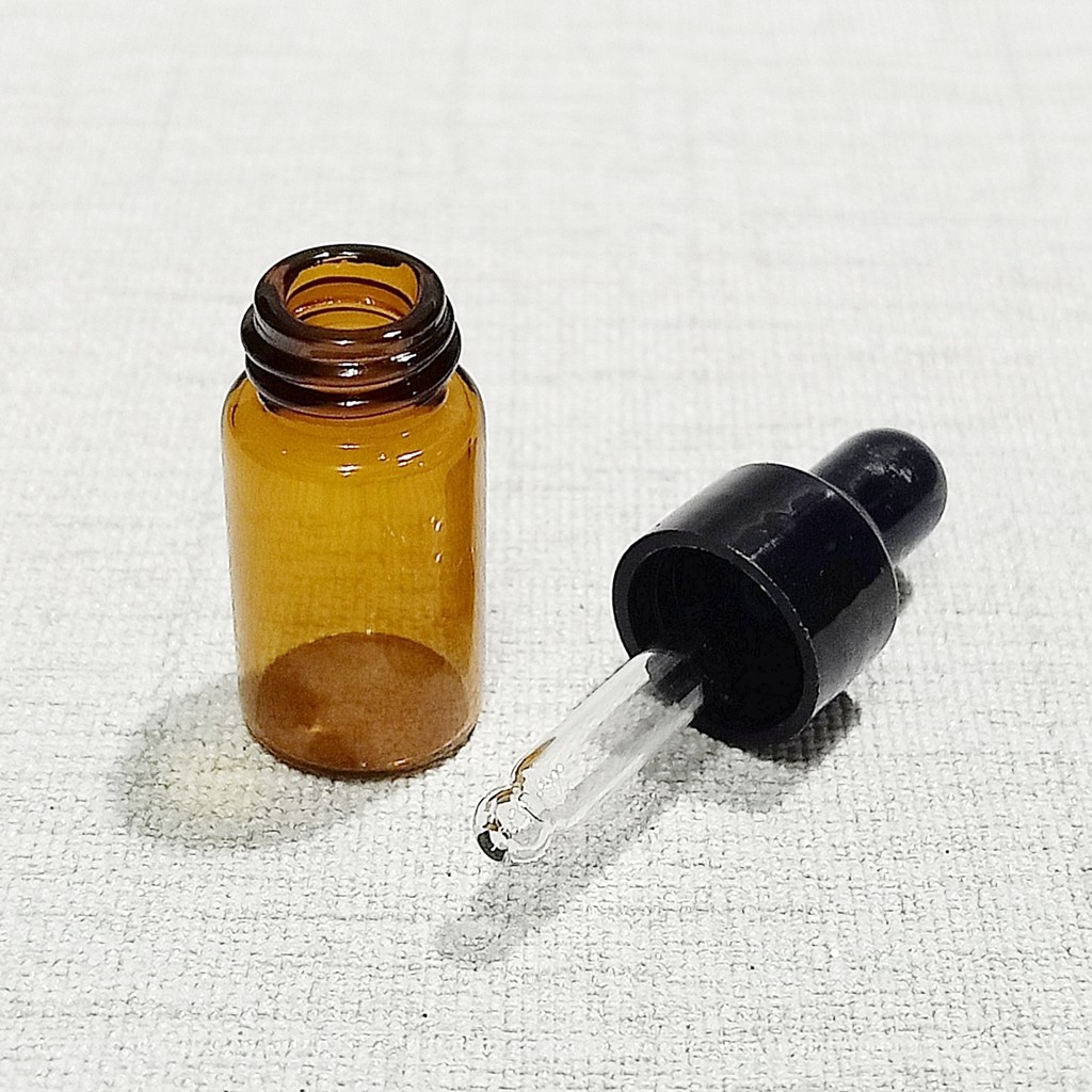 พร้อมส่ง1/2/3/5mlขวดแก้วสีชา แบบหยดจุกดรอปเปอร์(dropper) เติมได้ ใช้ซ้ำได้ ขนาดทดลอง ใส่น้ำหอม แบ่งสาร เอนกประสงค์diyมาก