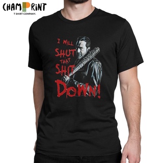 ถูกสุดๆเสื้อยืดแขนสั้น คอกลม ผ้าฝ้าย 100% พิมพ์ลายซอมบี้ The Walking Dead สําหรับผู้ชาย