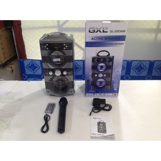 ตู้ลำโพงพกพา ตู้ลำโพงเคลื่อนที่ มีแบตเตอรี่ GXL GL-230MB Active Speaker USB SD Card AUX FM radio Speaker 5" 4" 20W แถมไม