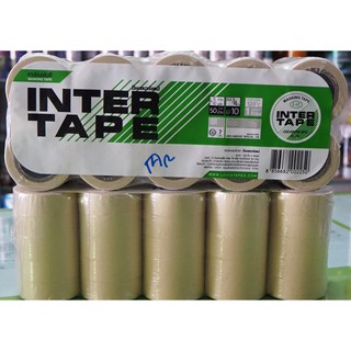 กระดาษกาว เทปย่น เทปกาว เทปพ่นสี INTER TAPE หน้ากว้าง 3/4"(6หุน) ความยาว 10 หลา (1แพ็ค10แถว=50ม้วน)