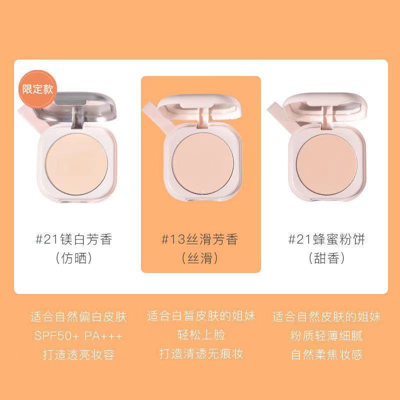 ▨▩Yikeen ipkn แป้งเค้กน้ำผึ้งการตั้งค่าแป้งติดทนนานคอนซีลเลอร์ควบคุมความมันแห้งและเปียกแบบ dual-ใช้ป