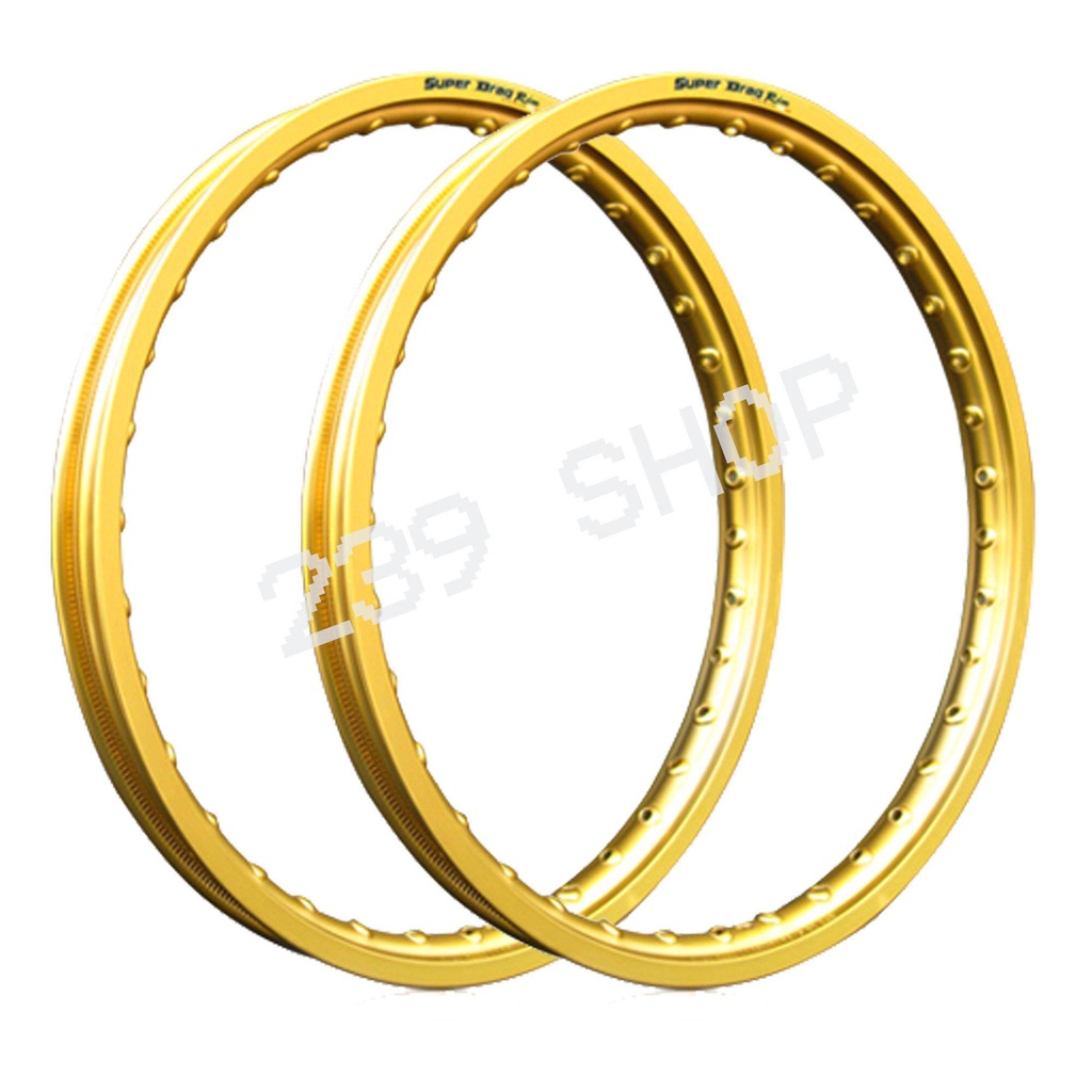 วงล้อ ล้อ17 ล้อโลขอบ17 SUPER DRAG RIM 1.40-17 สีทอง DID รุ่น STREET ทรง DID ขอบเรียบ 1 คู่ 2 วง วงล้