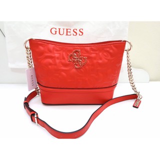 [NEW] Guess แท้💯 กระเป๋าสะพายข้าง ทรงชาแนล (สีแดง)