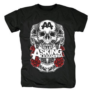 เสื้อยืดลำลองเสื้อยืดแขนสั้นลําลอง คอกลม พิมพ์ลาย Asking Alexandria Electronic Nuclear Electronicore สําหรับผู้ชายS to4X