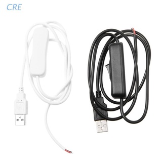 Cre 5V Usb 2.0 Male Jack 2Pin 2 สายไฟสายชาร์จสายเคเบิ้ล Diy 1 เมตรพร้อมสวิทช์