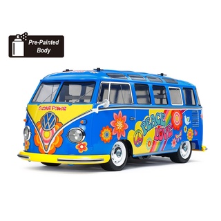 TAMIYA 47453 ชุดประกอบ M05 พร้อมบอดี้ Volkswagen Type 2 (T1) Flower Power ทำสีสำเร็จ