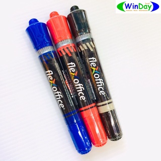 ปากกา ปากกาเคมี 2 หัว Permanent Marker Flex Office รุ่น FO-PM05