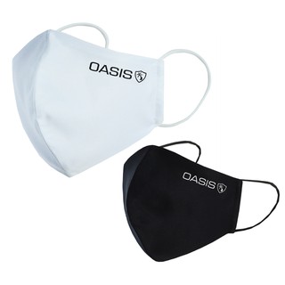 OASIS หน้ากากอนามัย หน้ากากผ้า ไซร์ L ผ้าMicro Twill กันน้ำ รูปทรง 3D กันฝุ่น ซักได้ สีดำ และ สีขาว (1แพ็ค/1ชิ้น)