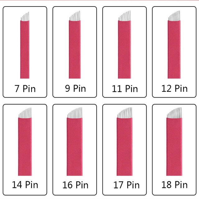 อุปกรณ์สักคิ้วถาวร 0.18 มม. 7 9 12 14 17 สีดํา 100 ชิ้น รูปที่ 8