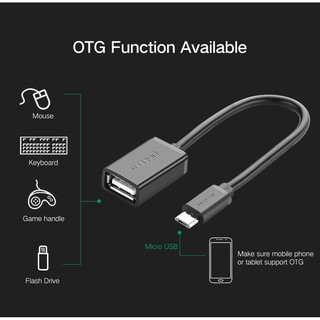 Ugreen (12cm Round Black,10396,30895)Micro USB OTG Cable OTG Adapter