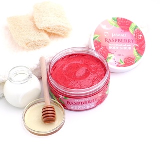 🍓จัสมะลิ ราสป์เบอร์รี่ บอดี้สครับ Jasmali Raspberry body body scrub สครับราสเบอร์รี่ ขนาด 250 กรัม