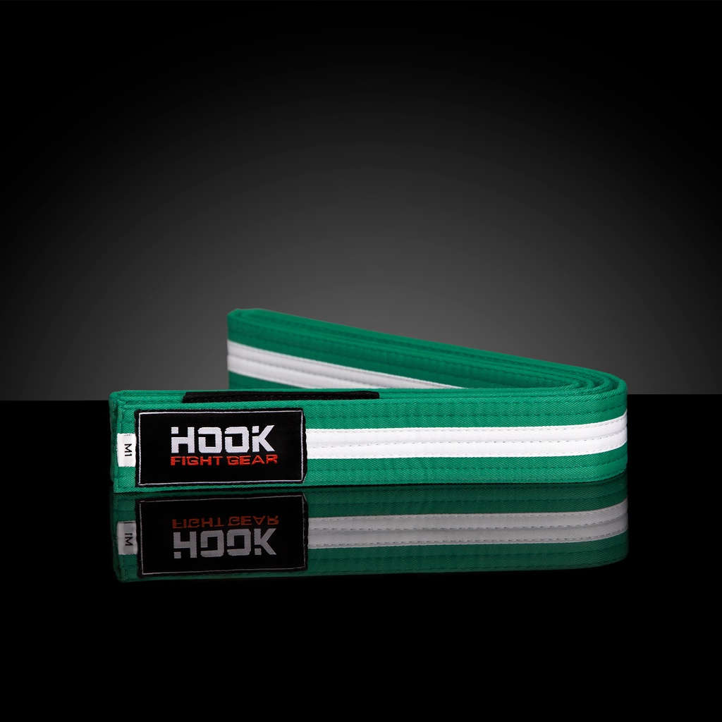HIJAU Hook Fight Gear Kids Green BJJ Belt, Jiujitsu Green Hook Belt, Kids BJJ Belt, Kids Jiujitsu Be
