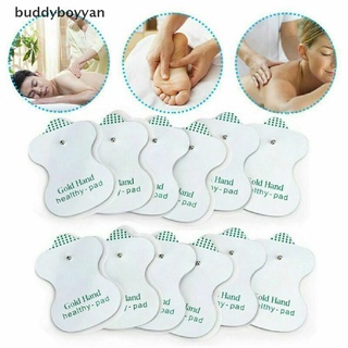 Bbth แผ่นแพทช์ข้อความ ELECTRODE PADS สีทอง แบบเปลี่ยน สําหรับเครื่องนวดมือ 50 ชิ้น