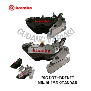 Big POT 4 PISTON Caliper Package PLUS NINJA R NINJA RR Bracket ของแท้