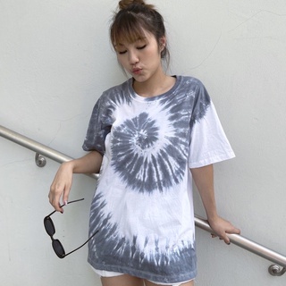 เสื้อมัดย้อมสีสด UNISEX | TIE DYE T-SHIRT | ผ้า Cotton100% - KT99 - เทาจืดก้นหอย