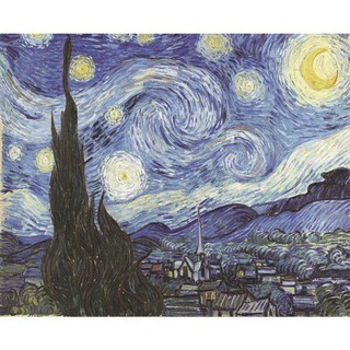 (สีหลอด) DIY Paint by numbers ชุดระบายสีตามตัวเลข The Starry Night ไม่มีเฟรม