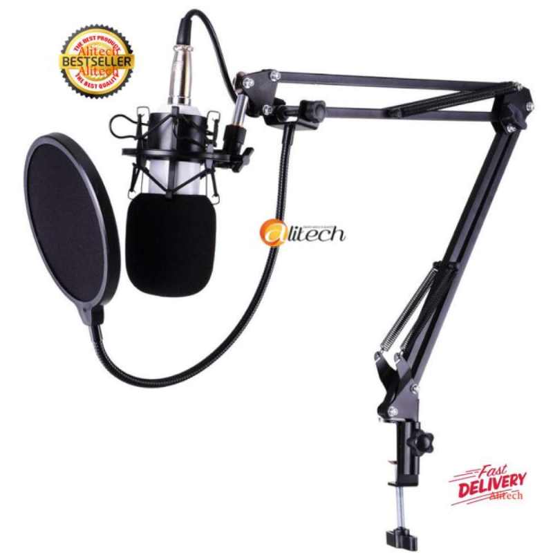 Alitech ไมค์ ไมค์อัดเสียง คอนเดนเซอร์ Pro Condenser Mic Microphone BM800 พร้อม ขาตั้งไมค์โครโฟน และอุปกรณ์เสริม -