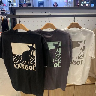 เสื้อยืดแขนสั้น คอกลม ผ้าฝ้ายแท้ พิมพ์ลายจิงโจ้ KANGOL แฟชั่นฤดูร้อน สําหรับผู้ชาย และผู้หญิง