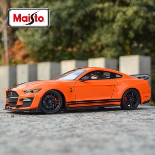 โมเดลรถยนต์ Maisto 1:24 2020 Ford Mustang Shelby Gt500 สีส้ม ของเล่นสําหรับเด็ก