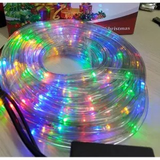 ไฟเส้นสายยาง LED ROPE LIGHT ปลั๊กยาว 10เมตร แสงไฟกระพริบ เปิดค้าง / ปรับจังหวะได้