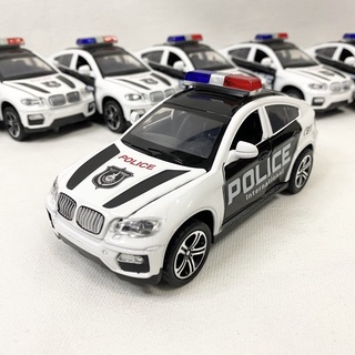 รถโมเดลเหล็ก รถตำรวจ BMW,มีไฟ มีเสียงไซเรน,เปิดประตูได้ Scale 1：32 รีบจัดด่วนๆ,ของขวัญวันเกิดเด็กผู้ชาย,โมเดลรถตำรวจ BMW