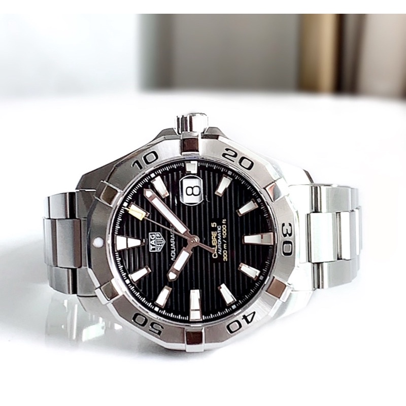 Used : Tag Heuer Aquaracer Black Dial Cal.5 Auto King Size 43mm.